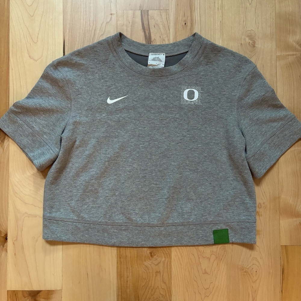 Reversible Oregon Ducks Gray Crop Sweatshirt Top